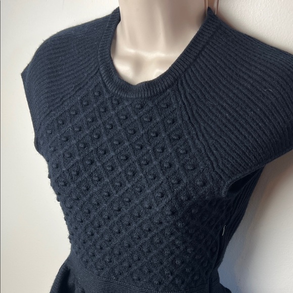 Valentino Red Short Black Fit and Flare Knit Mini Dress crew neck - Picture 2 of 9